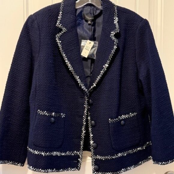 Talbots Jackets & Blazers - Talbots “Vibrant Tweed Jacket” – Size 16 (Black) – Gorgeous Statement Piece!